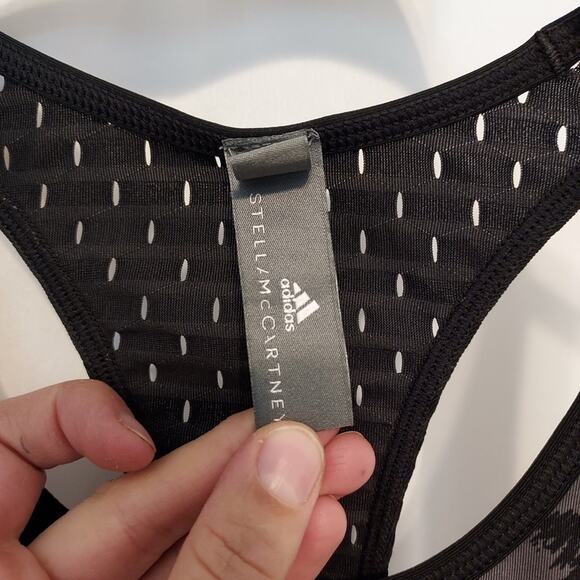 Adidas by Stella McCartney Black and Gray Leopard Print Athletic Active Tank Top - Picture 9 of 10